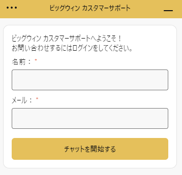 ビッグウィンカジノ(BigWins Casino) チャット
