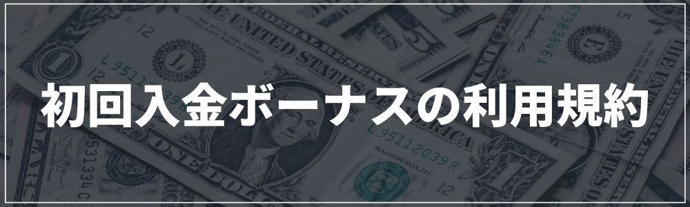 初回入金ボーナスの利用規約